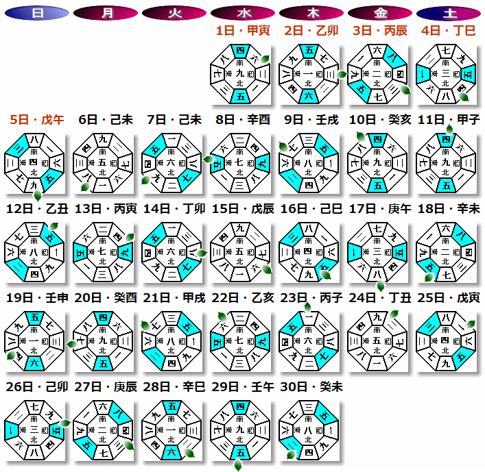 16年 6月の干支暦